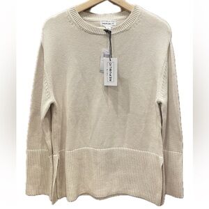 NWT For the Republic Crewneck sweater with side slits 100% cotton Size L